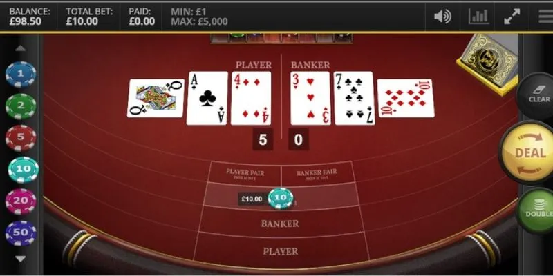 Nguyên tắc hoạt động trong baccarat 